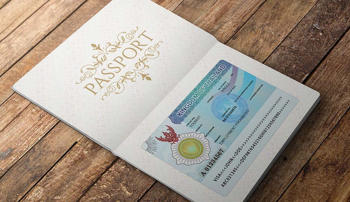 A Thailand Passport with a Visa 