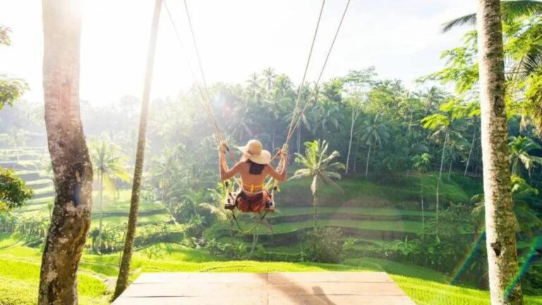 A Woman on a Swing in Bali